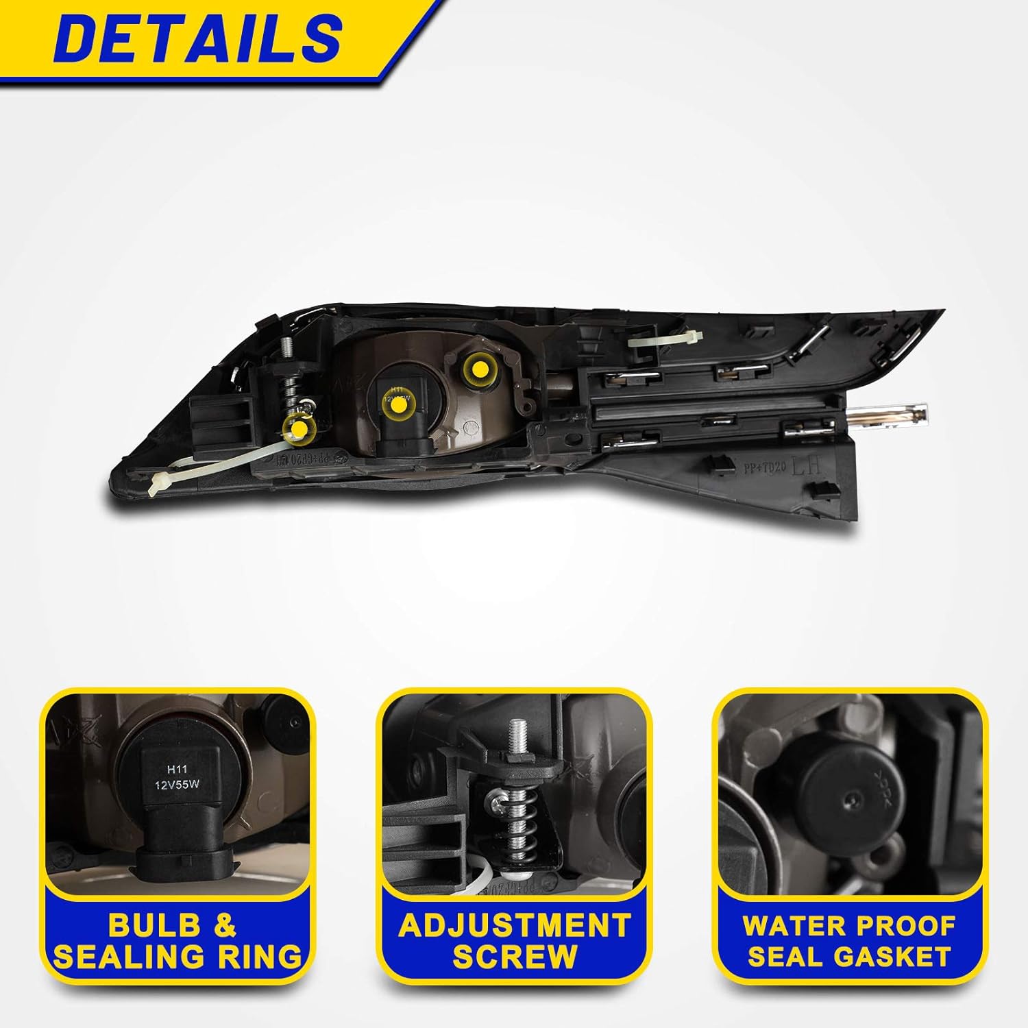 Driving Fog Lights for Honda Odyssey 2014-2017 with H11 12V 55W Bulbs Fog Lamps Assembly Included Wiring Kits & Switch-1 Pair (Clear Lens)