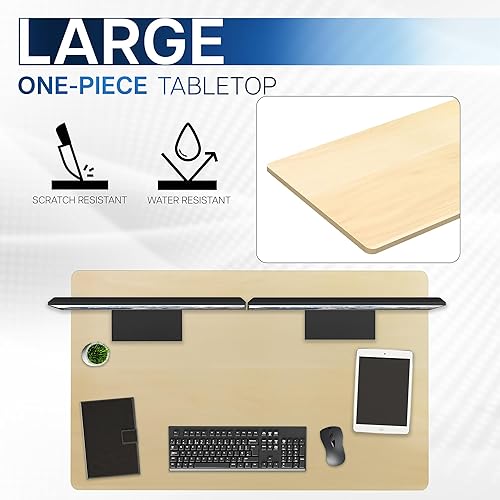 Vista 132 de VIVO DESK-TOP60G - Mesa universal de una pieza de 60 x 24 pulgadas, color gris oscuro, para marcos de escritorio estándar y sentados a pie, altura