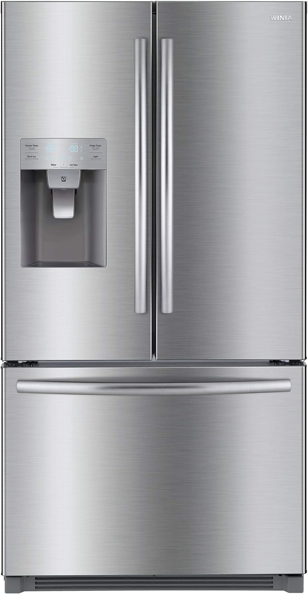 French Door Bottom Mount Refrigerator 26 Cu Ft Stainless Steel