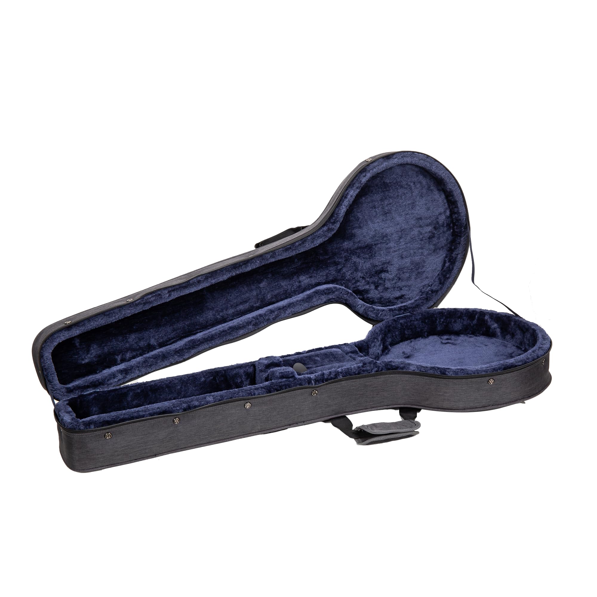 Crossrock Housse Mousse Légère pour Banjo 5 Cordes Résonateur & Ténor | Coque Oxford Dark Grey, Bretelles Sac à Dos, Compartiment de Rangement – Étui Souple EPS