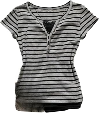 Emo Streetwear 2000s Retro Short Sleeve Vintage Shirts Women Y2k Grunge Crop Tops