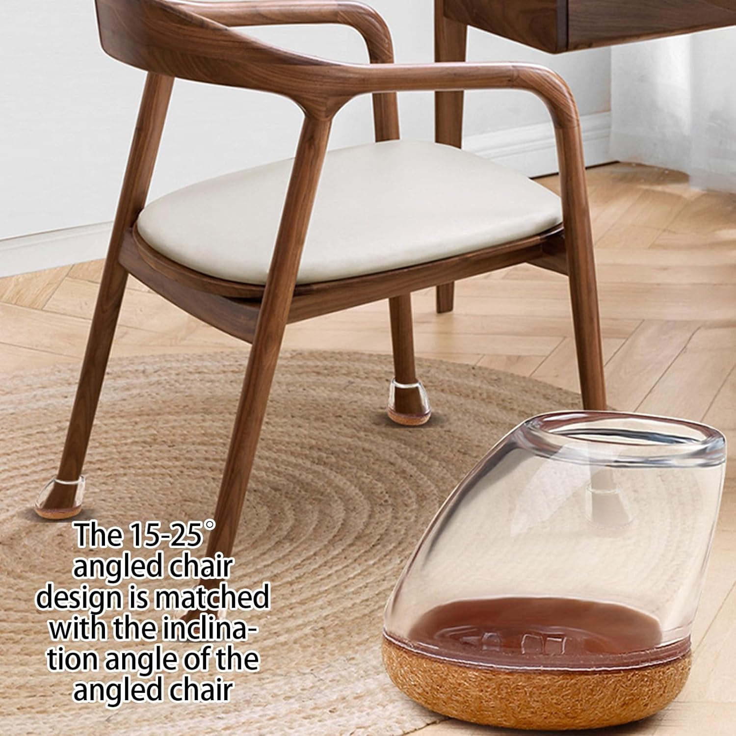 8pcs Quiet Tilted Chair Leg Cap for Noises Reduction on Hard Floor in Offices and Homes with Universals Compatibility