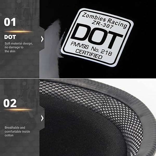 Retro German Style Open Face Beanie DOT Approved Baseball Cap,Low Profile Motorcycle Vintage Moped Scooter Motorbike Bicycle Skull Cap Hel-Mets for Adult Men Women - 4