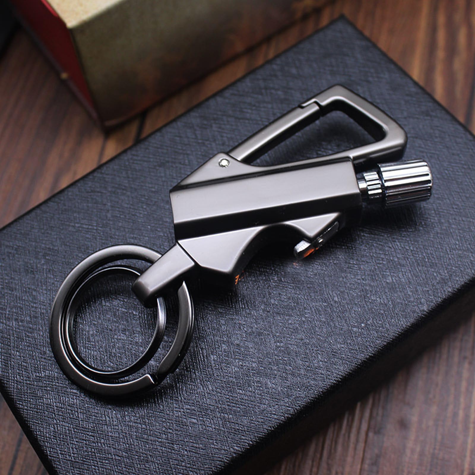 Amazon.co.jp: LANWHO 金属製灯油ライター（黒） キーホルダー付き 3 