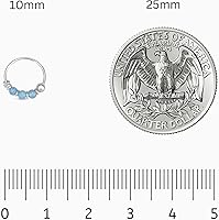 Vista 5 de 925 Plata de Ley Oro 14K Aro de Piercing de Hélice - Pendiente de Cartílago Ópalo para Mujeres - Pequeño 10MM Delgado 22 Calibre