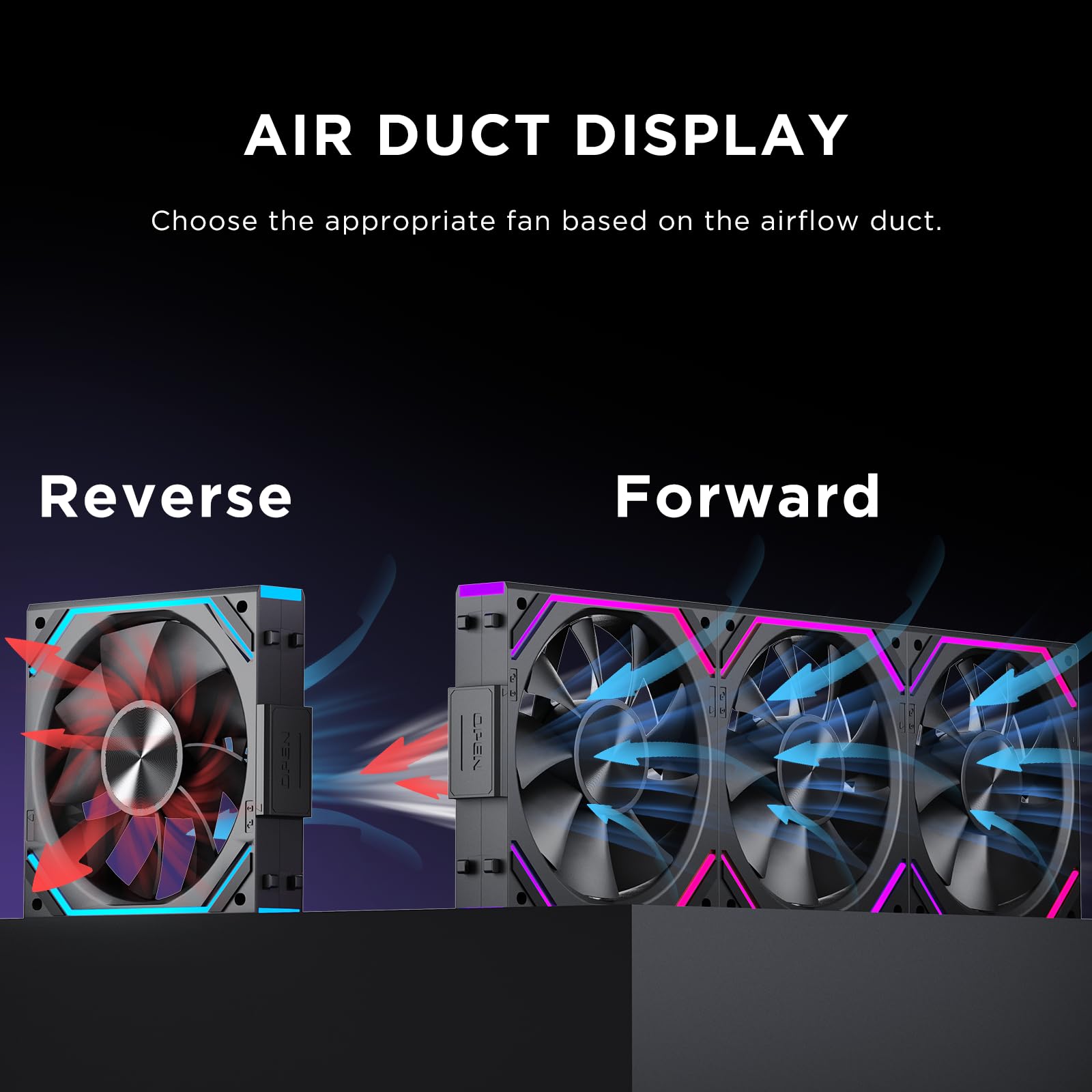 TZMRIT Interstellar-V2RS ARGB PWM PC Fan,Daisy Chain Design,One Cable Connection,RGB PC Fan 120 mm,Triple Pack (BK Reverse Flow)