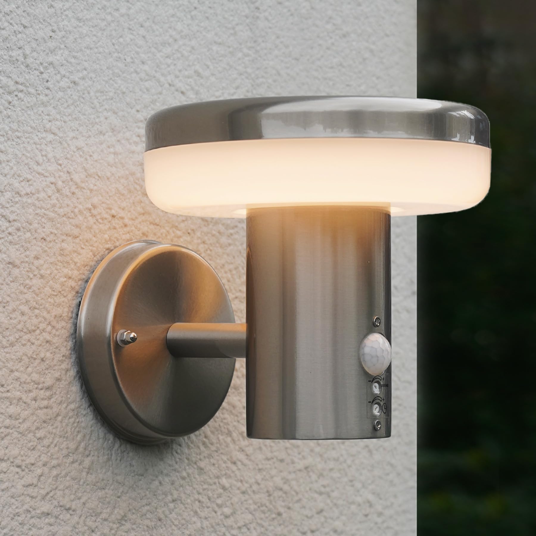 NBHANYUAN Lighting LED Outdoor Wall Light with 4 Modes PIR Sensor,SUS316 Stainless Steel Outside Wall Lamp for Garden,Enterway Wall Lights Fixture Mains Powered 220-240V 9W IP44 1000LM main image 1