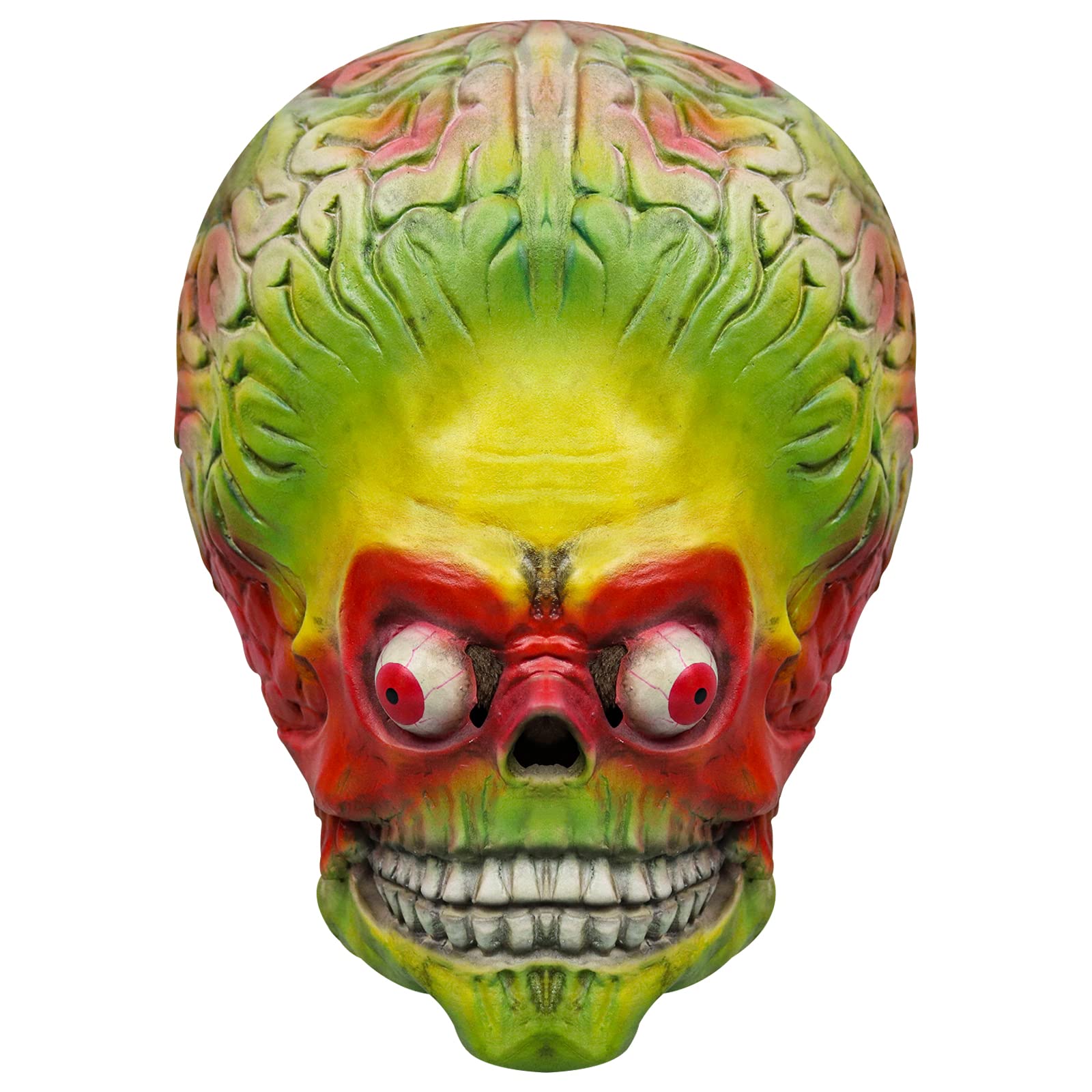 Yearsahrk Marte Máscara Alien Cerebro Desnudez Alien Ataques Máscara Divertida Monstruo Cabeza Completa Casco Halloween Cosplay Traje Fiesta Accesorios