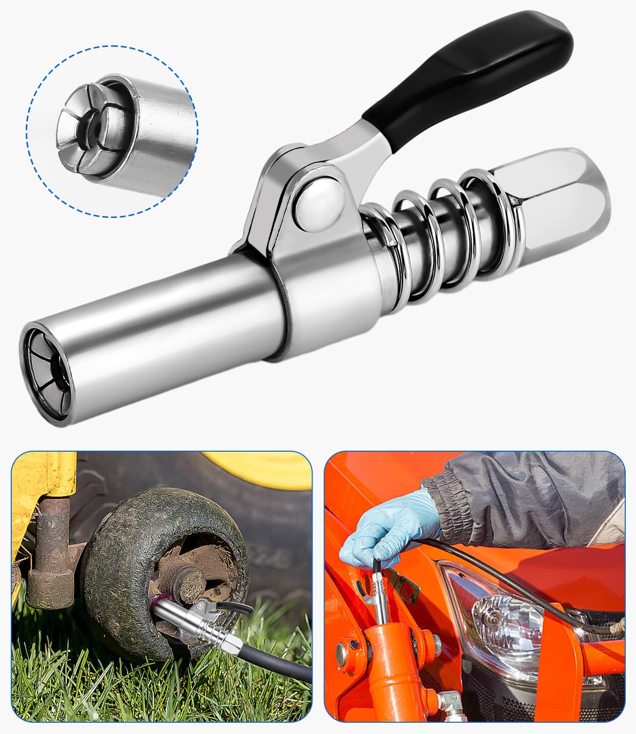 Accoppiatore Pistola Per Grasso Zawaer - Tubo Acciaio 30cm, Per Manutenzione Meccanica - Foto 6