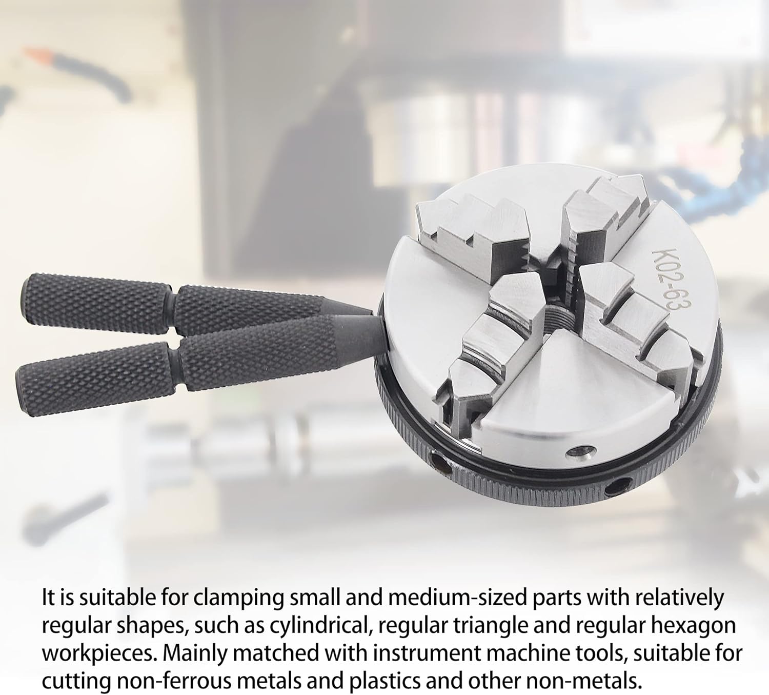 RATTMMOTOR K02-63mm/ 2.63inch Mini Lathe Chuck 4 Jaw Self-Centering Chuck M14 Thread Mount for CNC Router Engraver Milling Machine