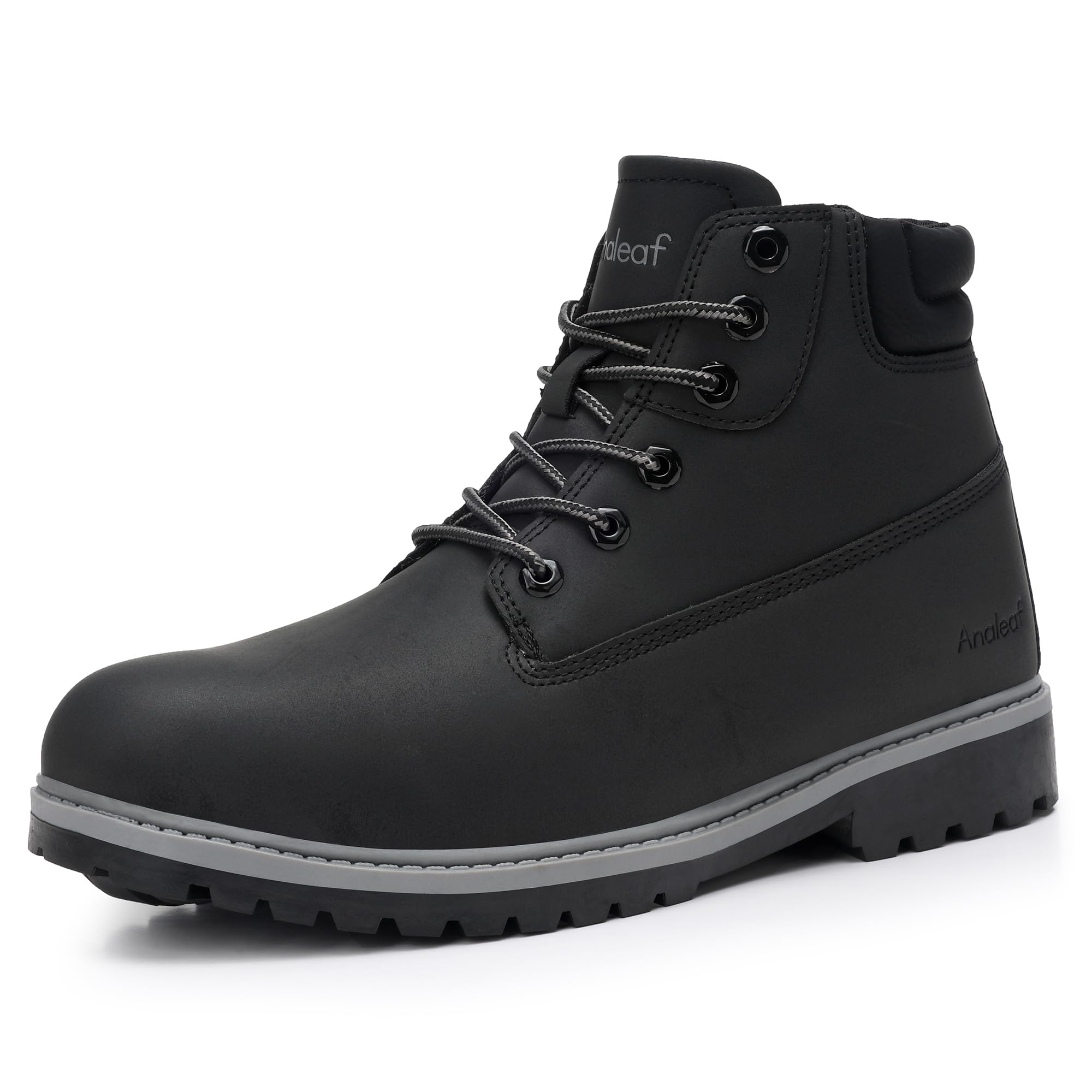 Photo 1 of ANALEAF Mens Winter Boots Warm Fur Lined Snow Shoes Non Slip Outdoor Hiking Boots