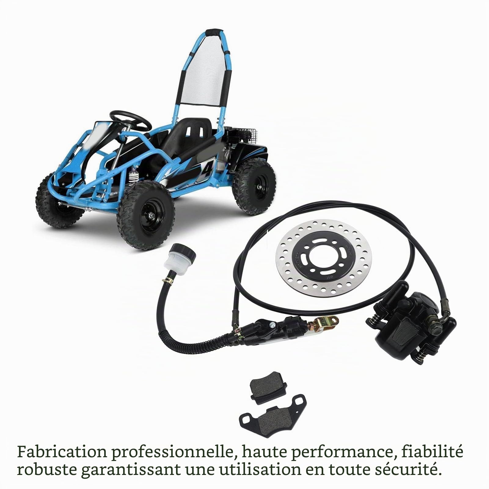 Kit de Frein à Disque Hydraulique, Système d'étrier de Frein à Disque en Métal Robuste Universel Professionnel pour à ATV Quad Go Kart