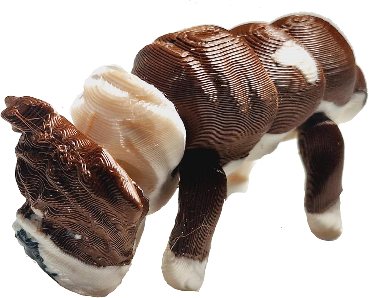 Flexibabies Cute Mini Puppy Fully Articulated 3D Printed 3.5" Baby Dog Fidget Toy (English Bulldog)