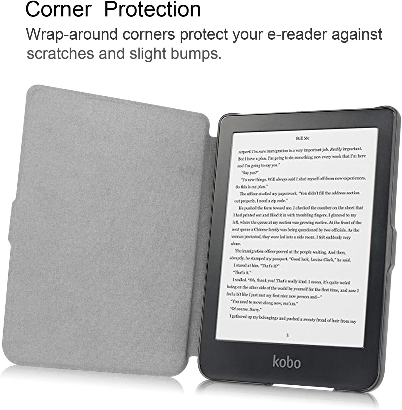 Kepuch Custer Case for Kobo Clara HD, PU Leather Case Cover for Kobo Clara HD - Black