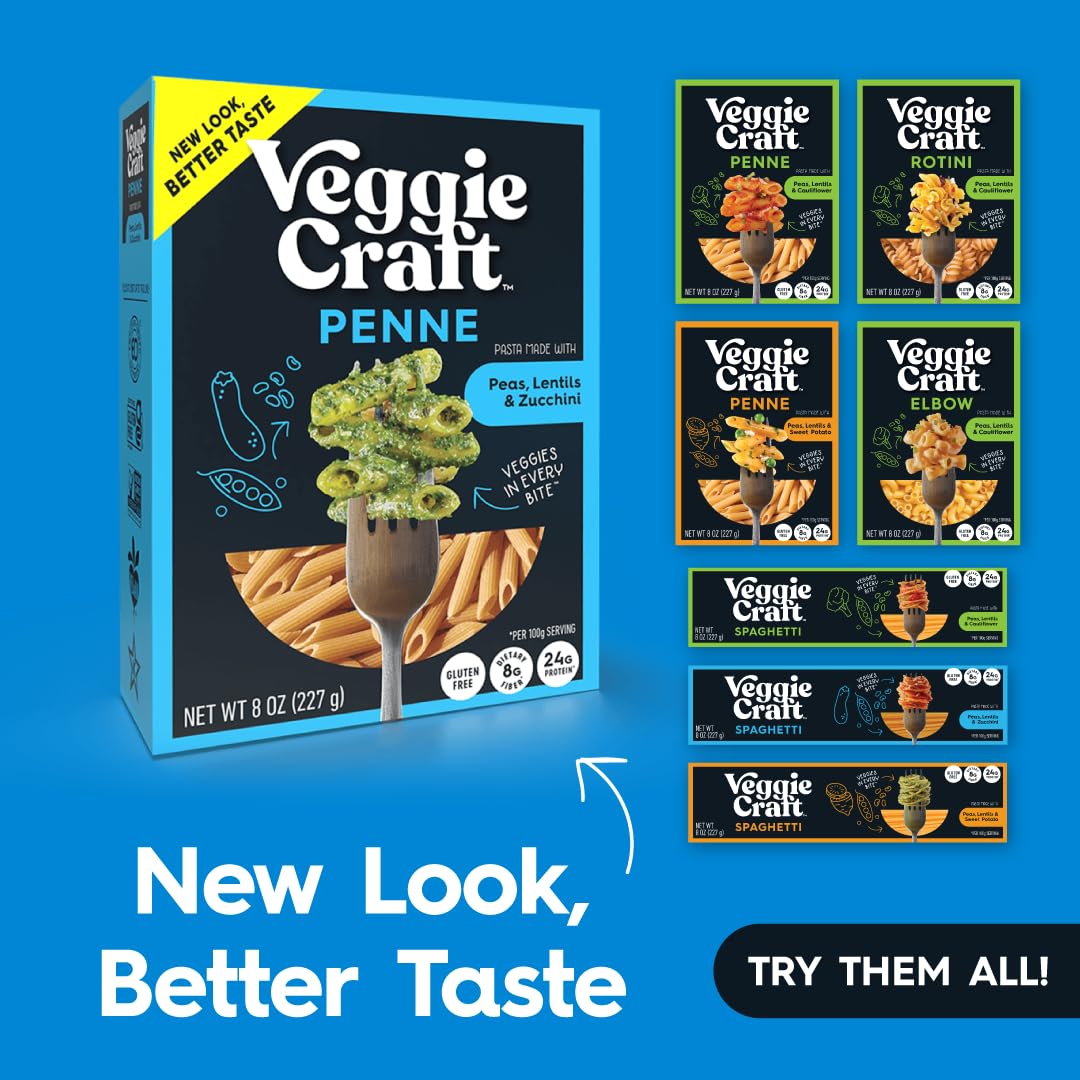 Amazon.com : Veggiecraft Farms Penne Pasta - Low Carb, Protein