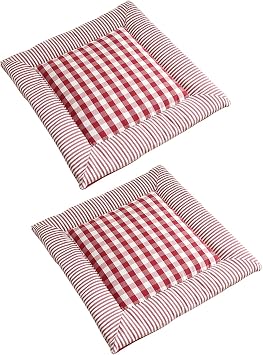 Chair Cushions for Dining Chairs 2/4/6 Pack, Square Seat Cushions for Dining Room Chairs 16x16, Washable Indoor Dining Kitchen Chair Seat Pads Red 2 Packs