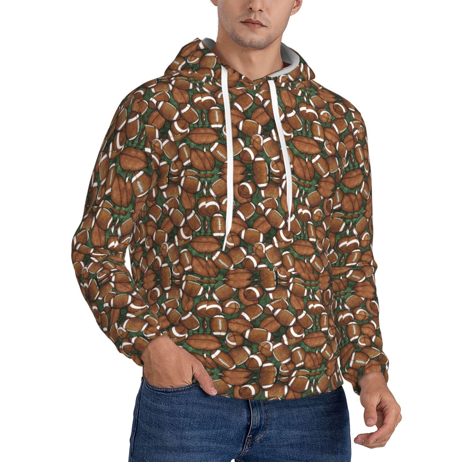 Sweat à capuche football vert avec motif graphique et poche - 8