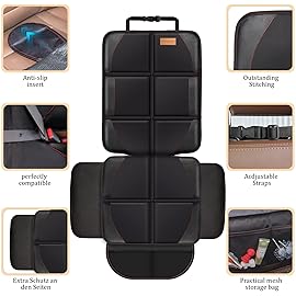 Bacgnyer Car Seat Protector, 1 Pack of Seat Protectors, Thickest Padded 600D Fabric Padding, Waterproof, Durable, Anti Slip Backing, Child Seat Protection, Suitable for Babies, Toddlers, Children