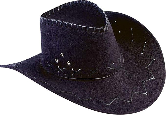 black distressed cowboy hat : Amazon.in 