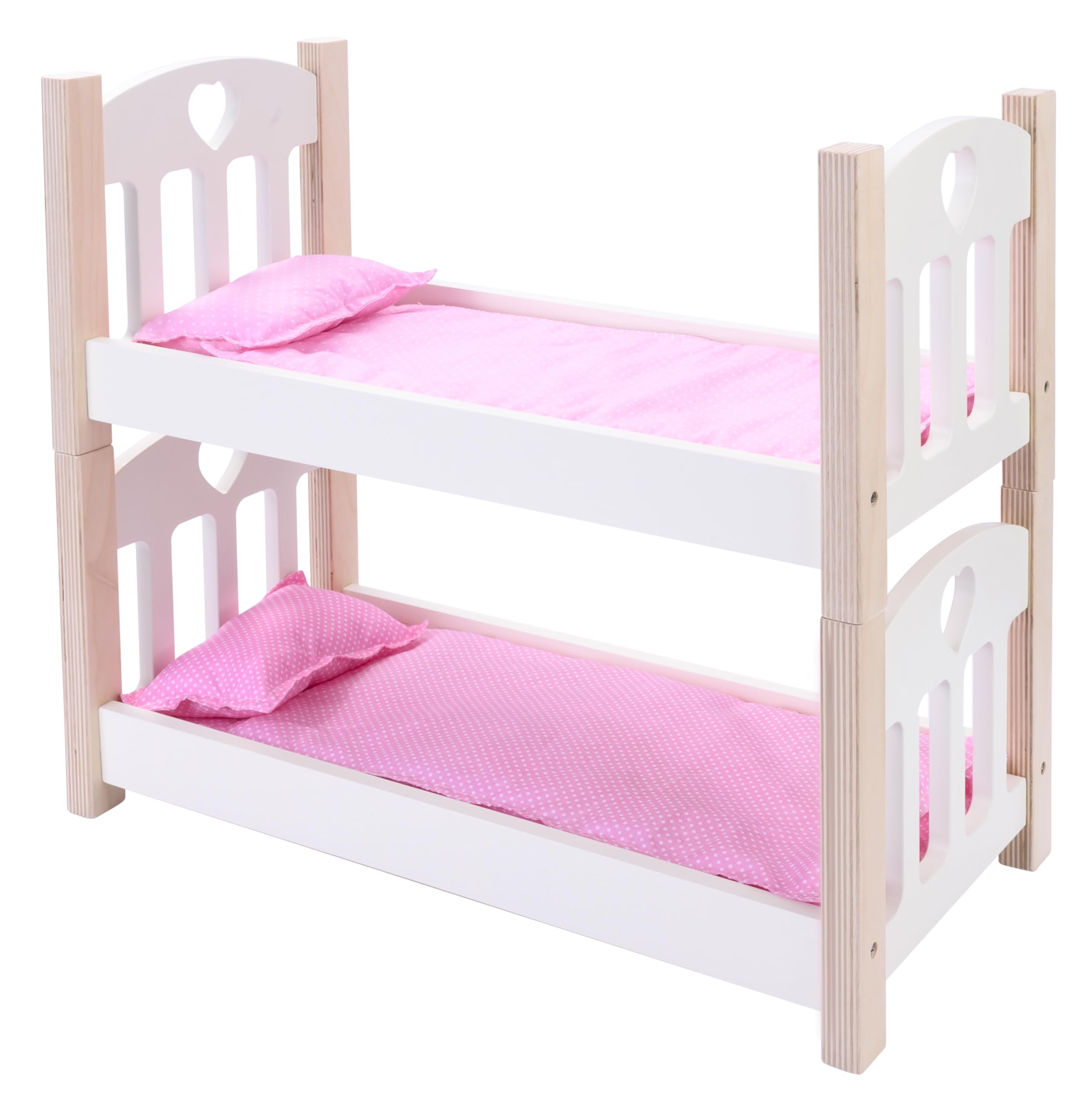 Engelhart - 606011 - Wooden bunk beds for dolls pink/white - 50 x 26 x 47 cm - Age 3 and up