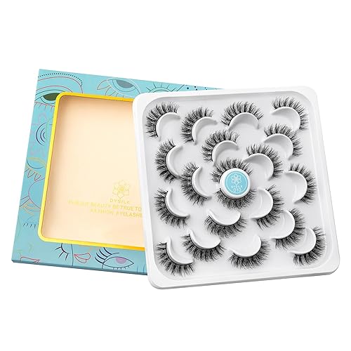 Vista 12 de DYSILK Pestañas postizas de visón, 30 pares de 10 estilos mixtos, pestañas postizas de visón, pestañas postizas de aspecto natural, pestañas largas