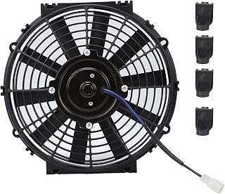 Cryfokt 10In Slim Fan, 24V 80W 2100RPM Push Pull Electric Radiator Cooling Fans with Mounting Brackets, 1600CFM Automotive Replacement Engine Fans, Universal Electric Cooling Fan for Car