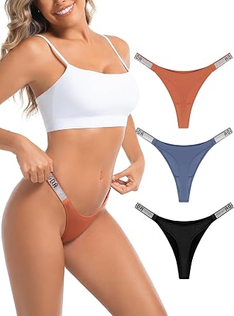 Thong Womens Underwear Sexy Panties Shine Strap G-String Thongs