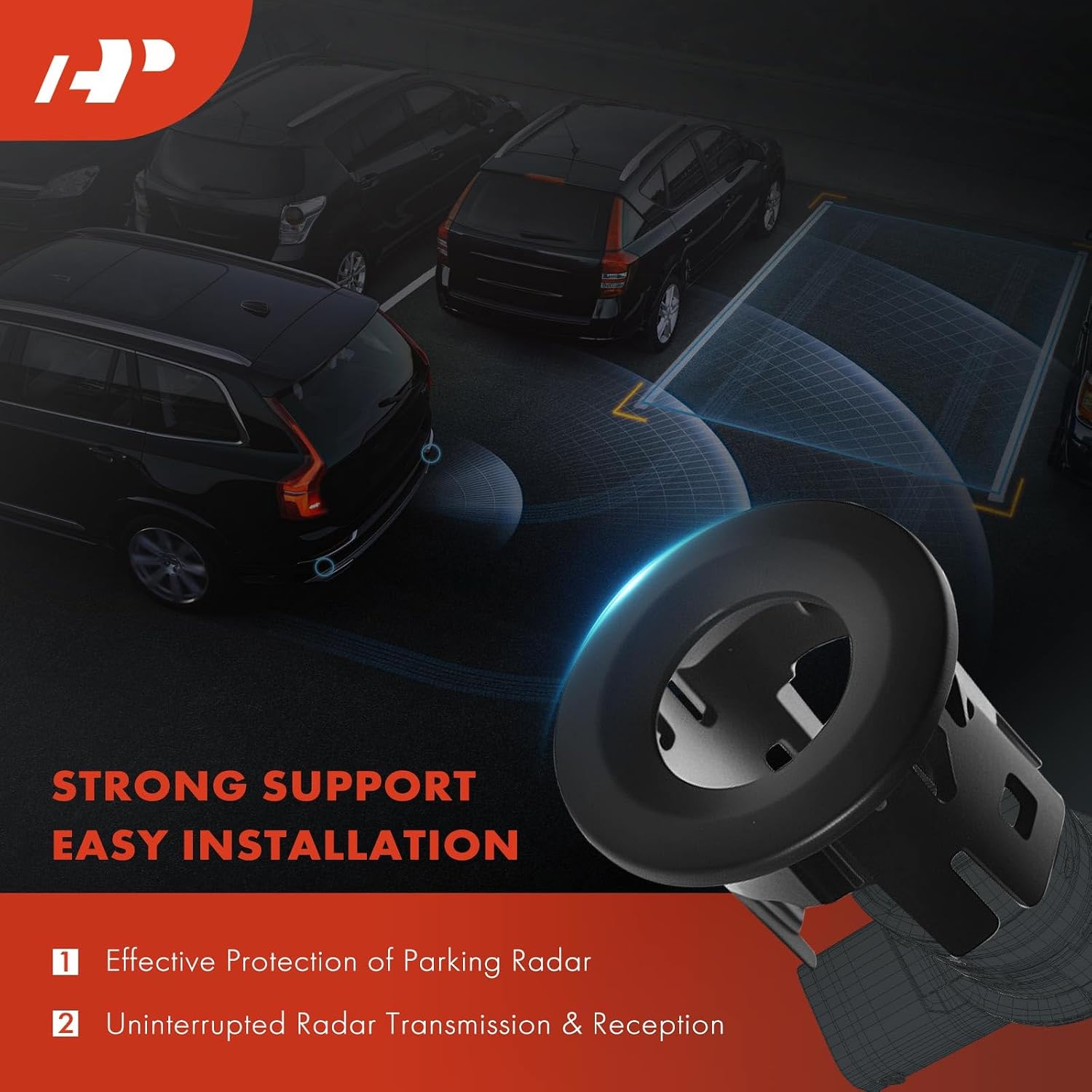 A-Premium 4-Pack Front Inner and Outer Parking Assist Sensor Bezels