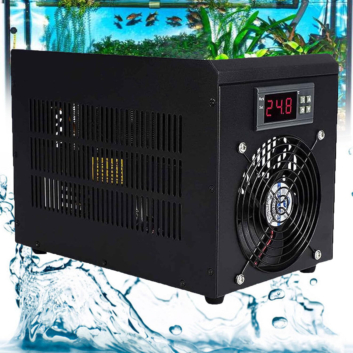 Chłodziarka do akwarium, 60L Chiller Bounus Pump Kit Chłodziarka do akwarium Sprzęt do uprawy owoców morza, do akwariów domowych, krewetki Coral Crystal 220 V z pompą