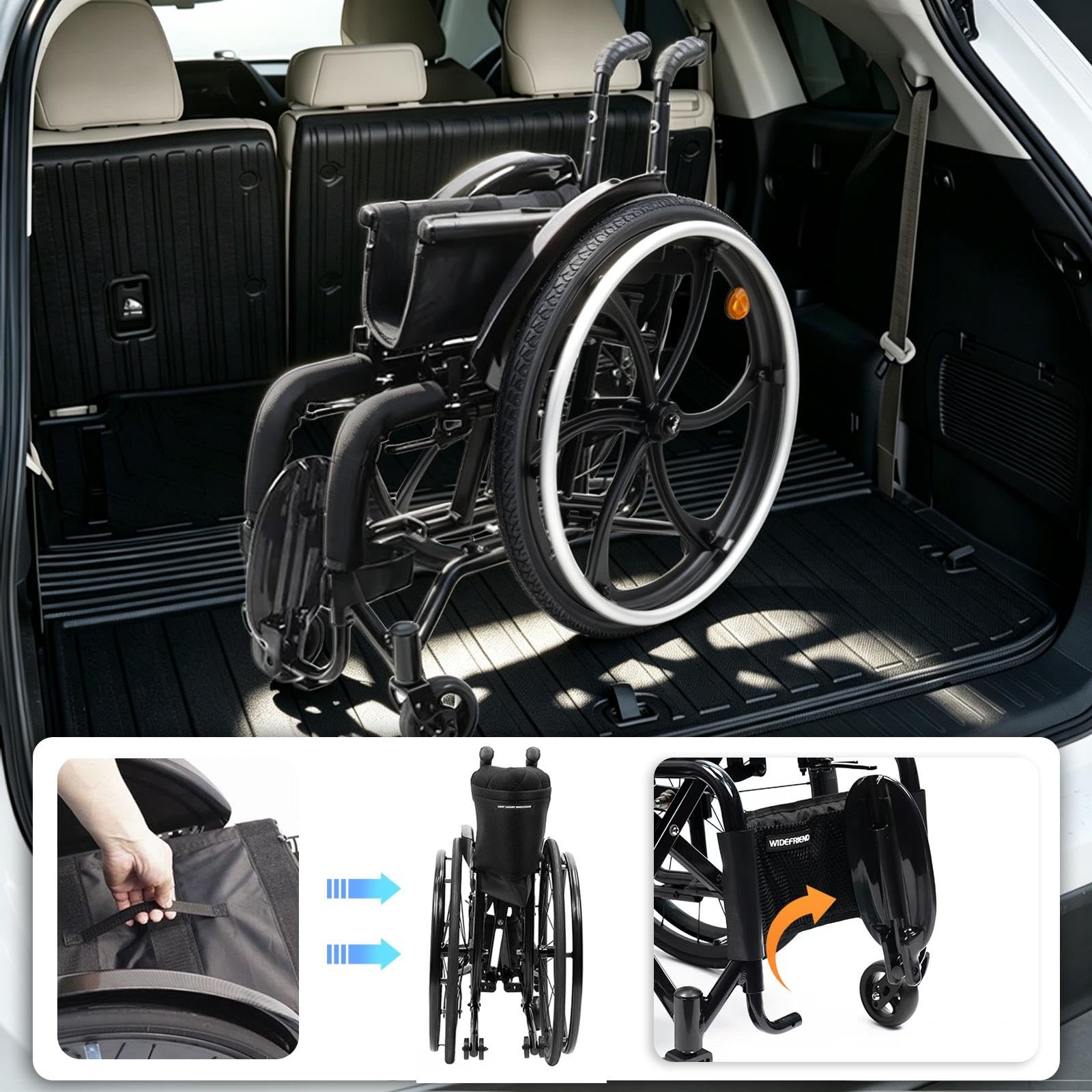 Sedia a rotelle sportiva leggera, pieghevole