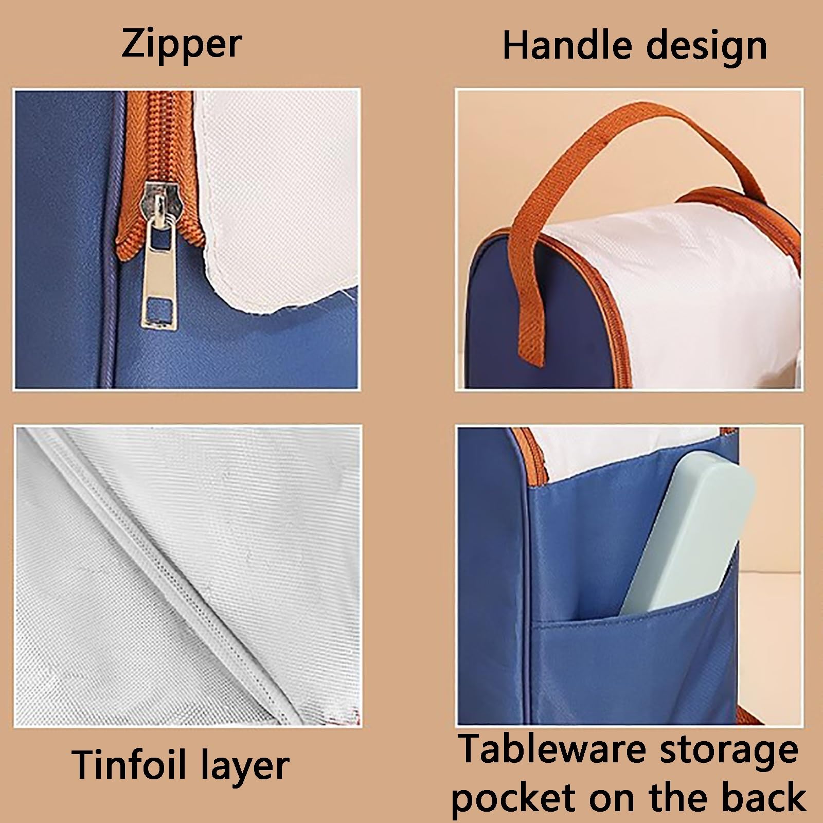 Fiambrera Infantil, Bento Box, Lonchera, Bolsa De Almuerzo Aislada, Lonchera Apilable De Acero Inoxidable, Lonchera Portátil De Gran Capacidad para Viajes, Trabajo, Picnic (blanco)(White,14.5*34cm/6*1