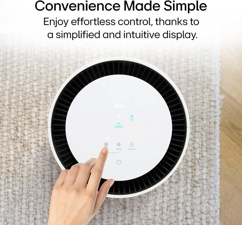 LG PuriCare™ AeroHit Smart Air Purifier for Large Rooms Up to 1000 Sq Ft, True HEPA Filter with 360° Airflow, PM 1.0 Sensor & LED Air Quality Monitor, Ultra-Quiet Wi-Fi Air Cleaner with LG ThinQ image 4