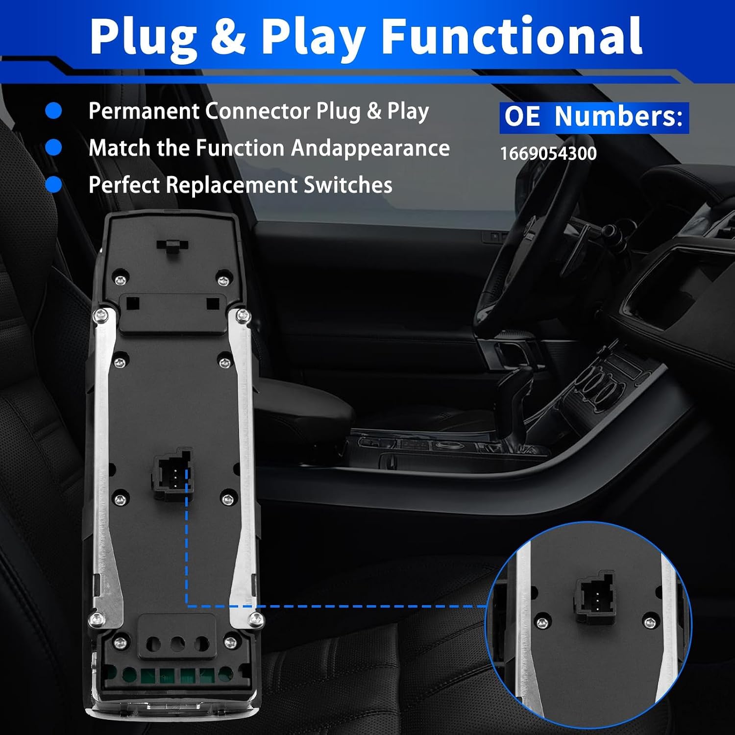 Power Window Switch Fits for:-Mercedes-Benz B250 B250e CLA250 CLA45 AMG GLA250 GLA45 AMG GLE350 GLE400 GLE550e GL350 GL450 ML350 2012-2017. Front Left Driver Side, Replaces OE# 1669054300