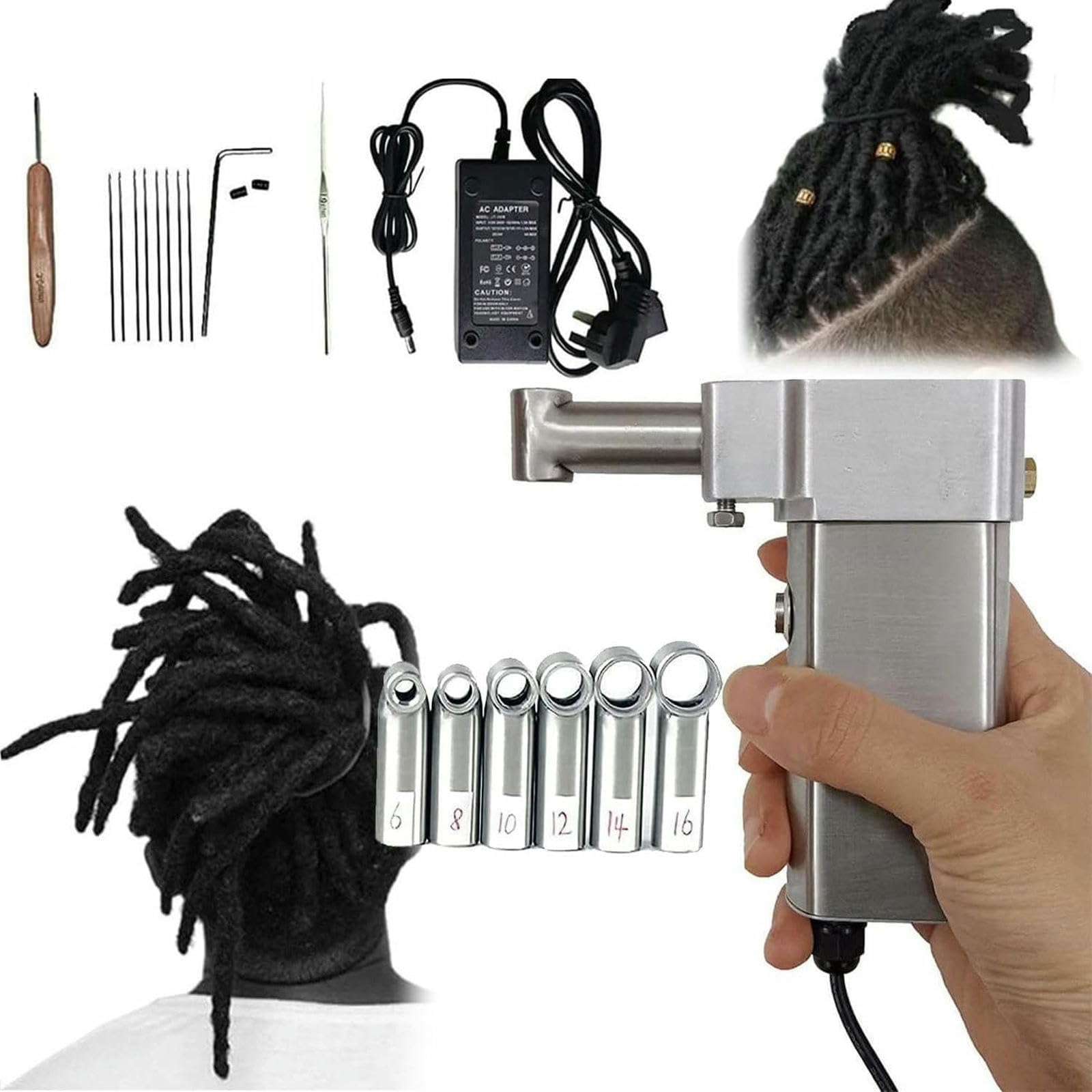 Herramienta portátil para rastas con trenzadora eléctrica para viaje