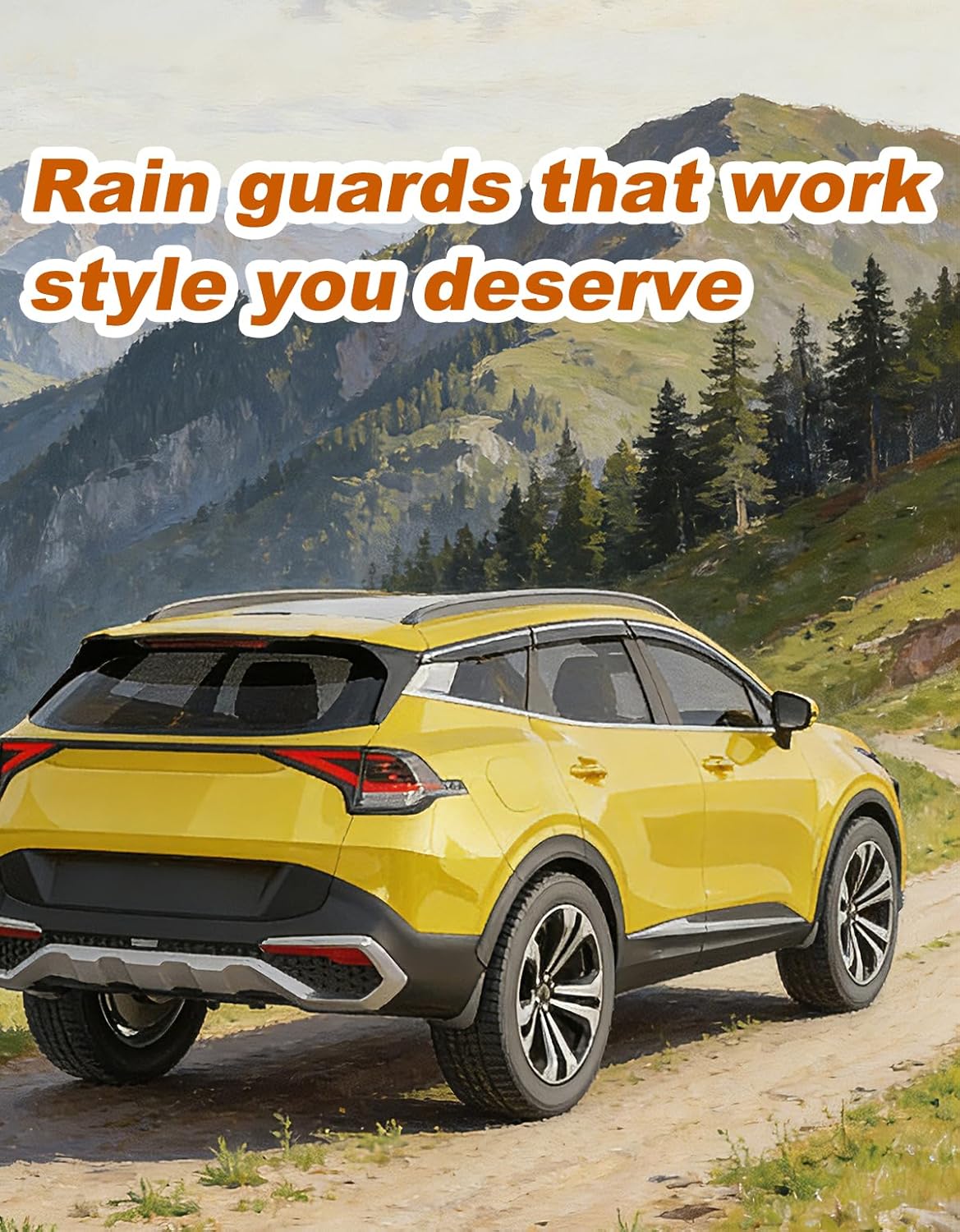 6-PCS Low Profile Window Rain Guards Fit for Kia Sportage 2023-2026 Rain Guard Window Deflectors Extra-Thick Side Window Visors Vent Shades Tape-on Vent Visors Car Accessories