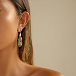 Sriomu Boucles d'oreilles Drop Dangle de la pierre de guérison naturelle