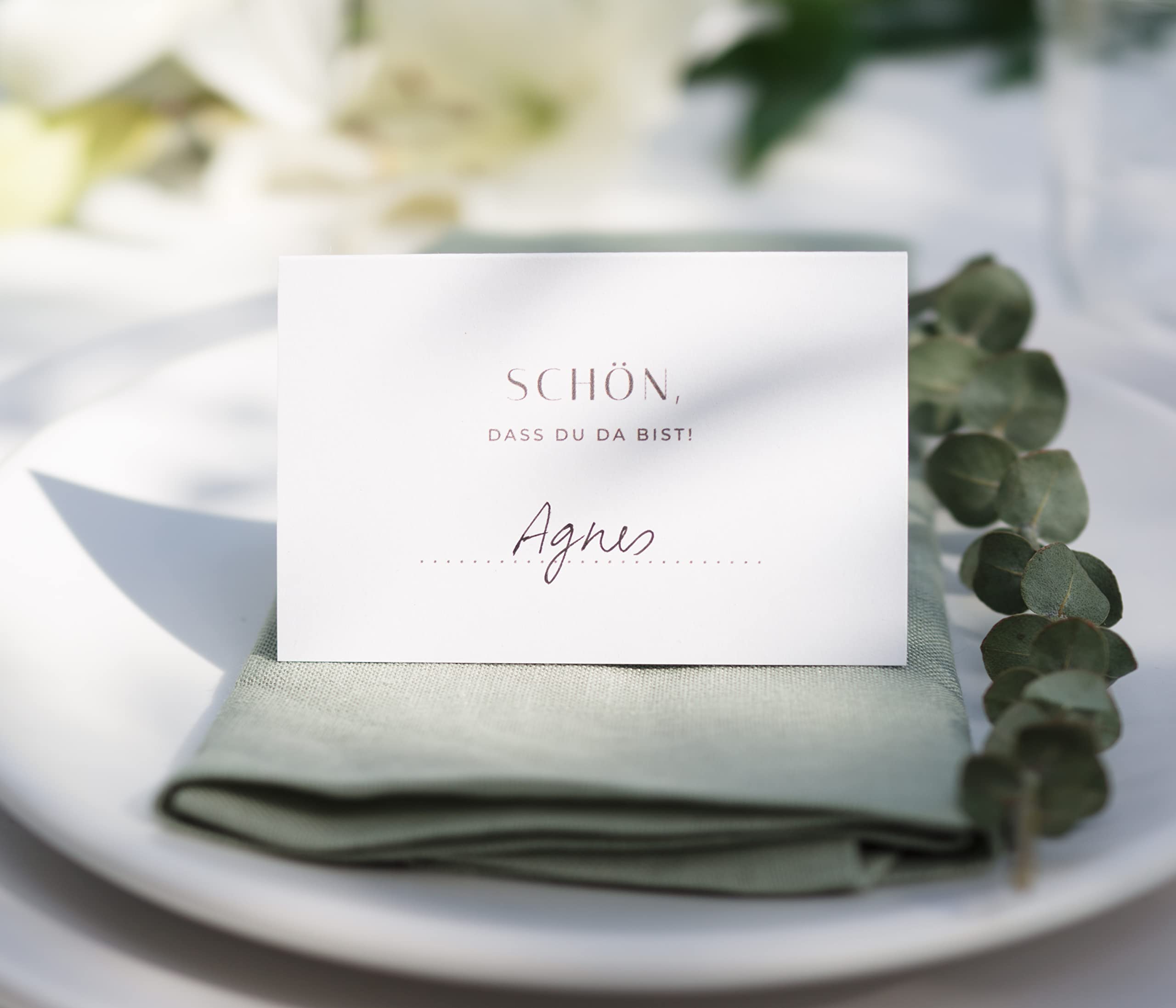 50 Tischkarten Hochzeit Personalisierbar - DIN A7 Mit 5 Verschiedenen Rückseiten