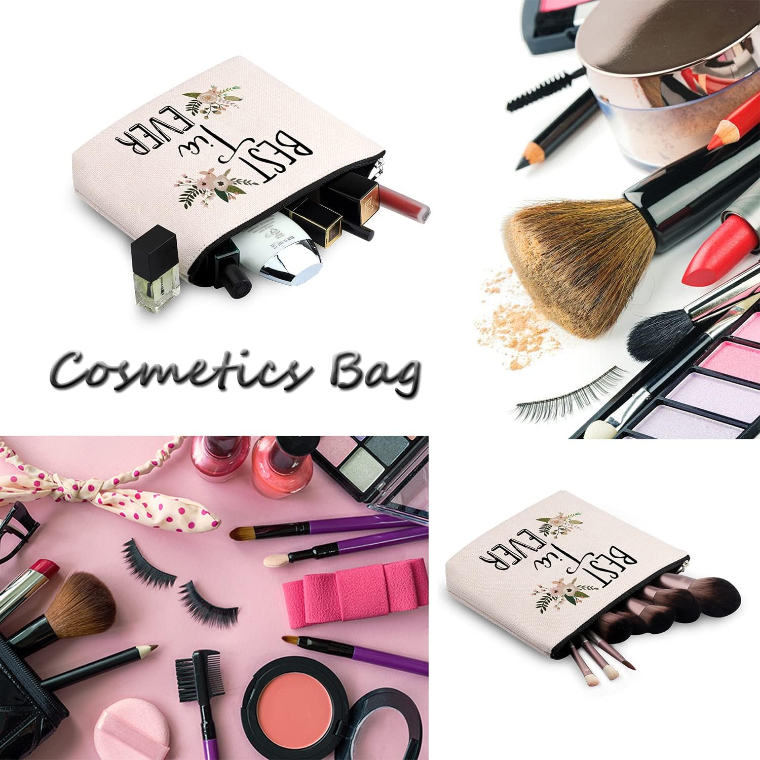 WCGXKO Best Tia Ever Tia Gift Auntie Gift Zipper Makeup Bags Travel Waterproof Toiletry Bag Accessories (BEST Tia) image 3
