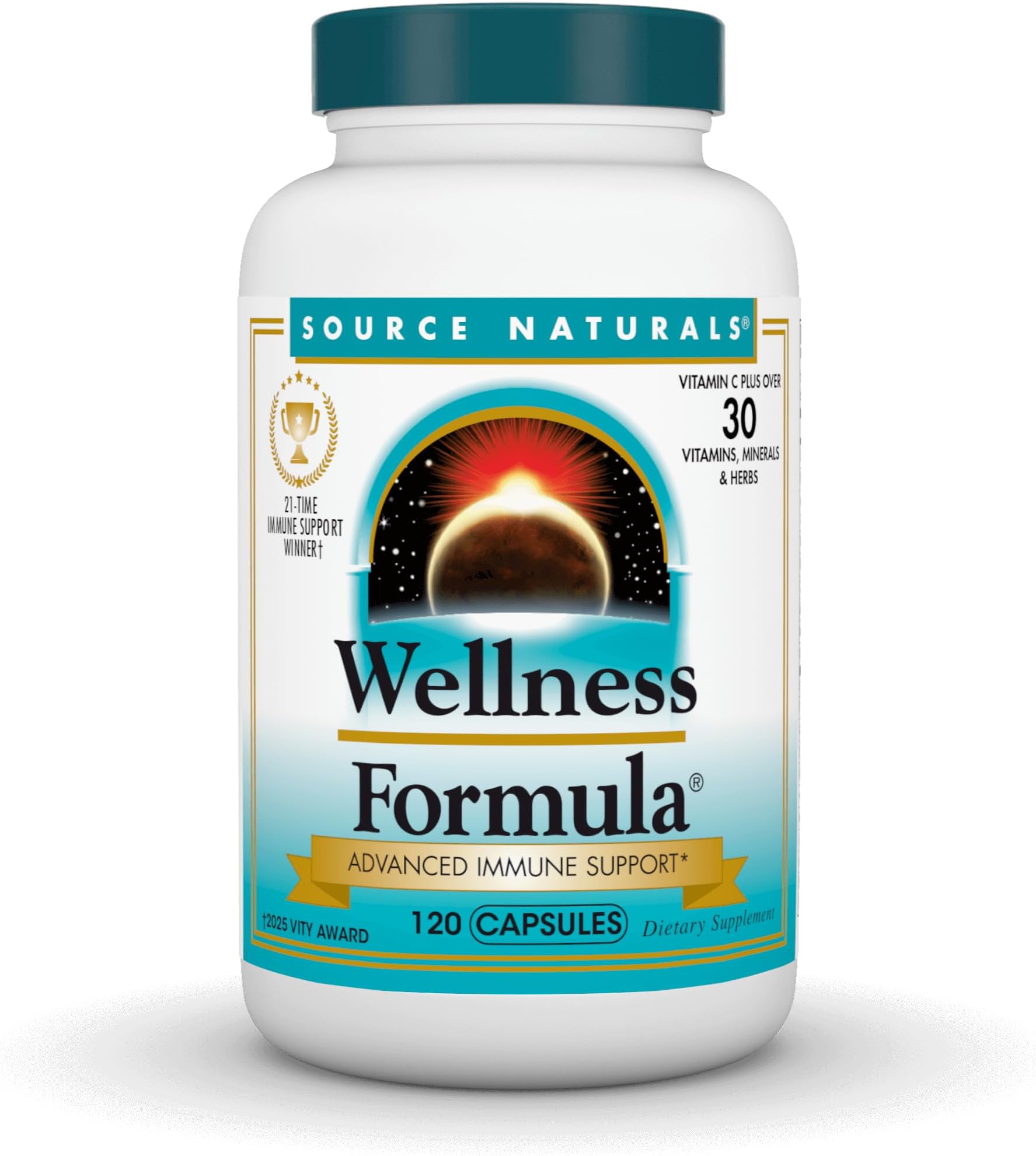 Source Naturals Wellness Formula Bio-Aligned Vitamins & Herbal Defense for Advanced Immune Support* - Dietary Supplement & Immunity Booster - 120 Capsules