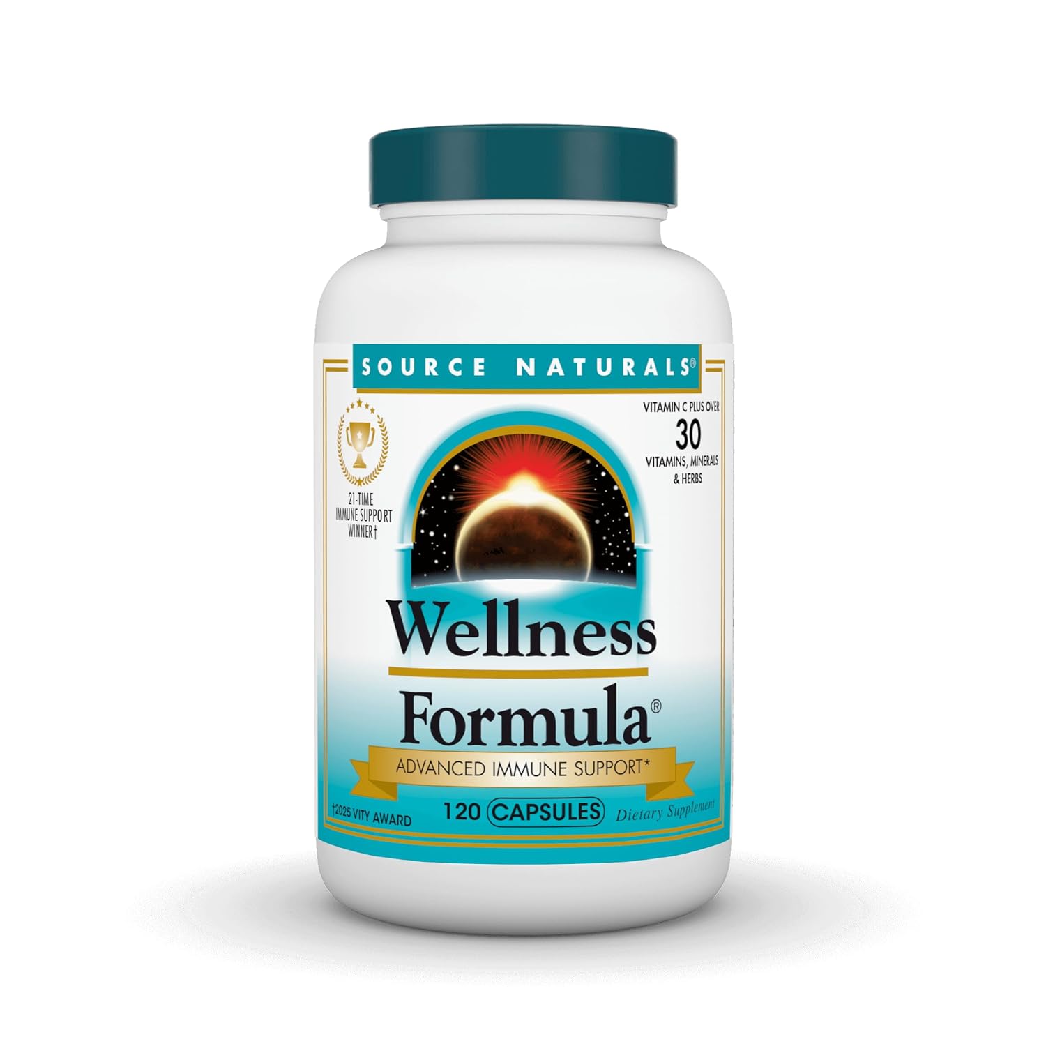 Source Naturals Wellness Formula Bio-Aligned Vitamins & Herbal Defense for Advanced Immune Support* - Dietary Supplement & Immunity Booster - 120 Capsules