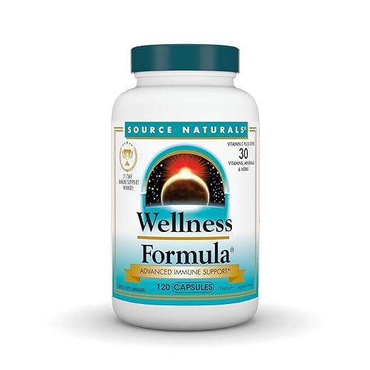 Source Naturals Wellness Formula Bio-Aligned Vitamins & Herbal Defense for Advanced Immune Support* - Dietary Supplement & Immunity Booster - 120 Capsules