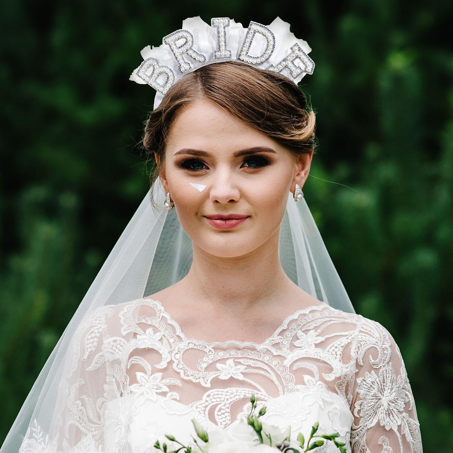 Fascia da Sposa con Perle, Velo da Sposa, 1 Pezzo, Elegante