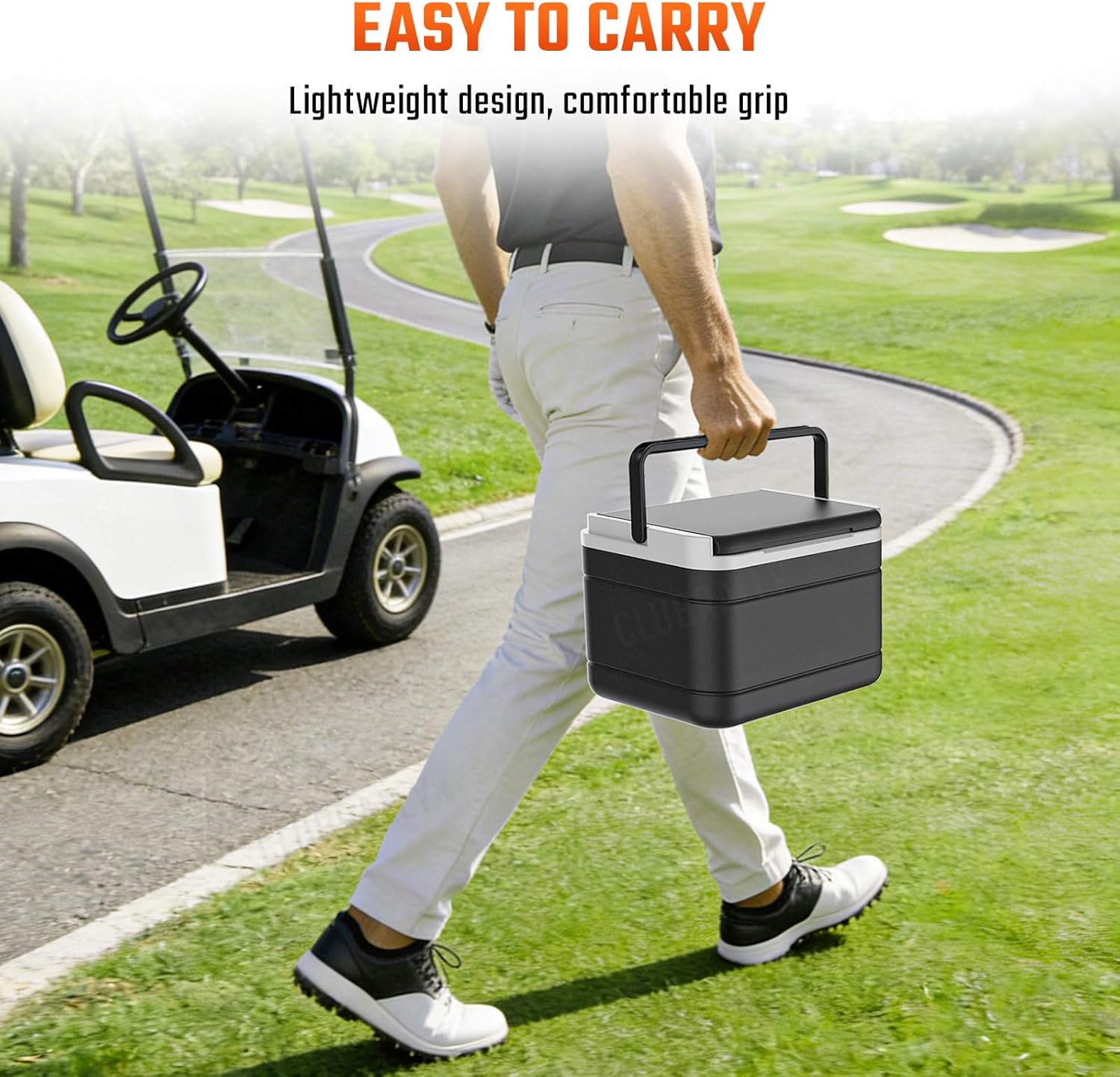Golf Cart Cooler, Club Car Cooler with Mounting Bracket Kit for Club Car Precedent and Club Car Tempo and Onward, 48H Golf Cart Ice Cooler, OEM#102588101, 103886801