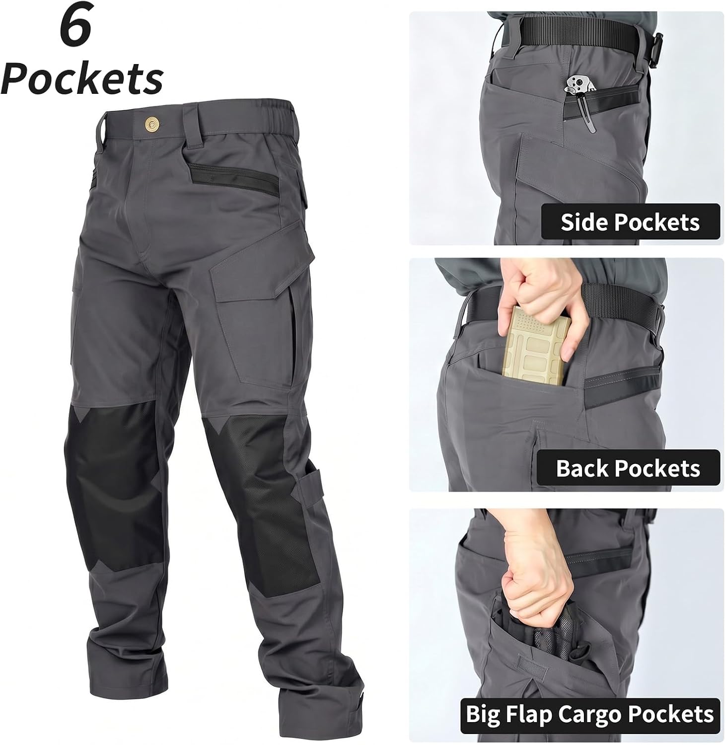 Tactical Cargo Work Pants for Men with Stretch Fabric