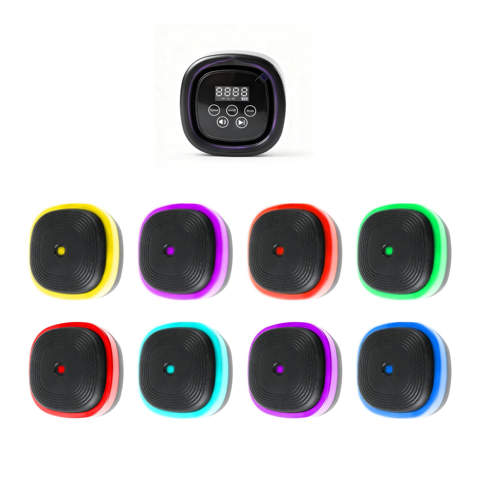 Split Music Boxing Machine, 8 Targets Smart Reaction Training Light Boxing Music Fitness Machine with 10 Modes Portable Independent Unit with Progress Tracking Screen for Home Workout Fitness