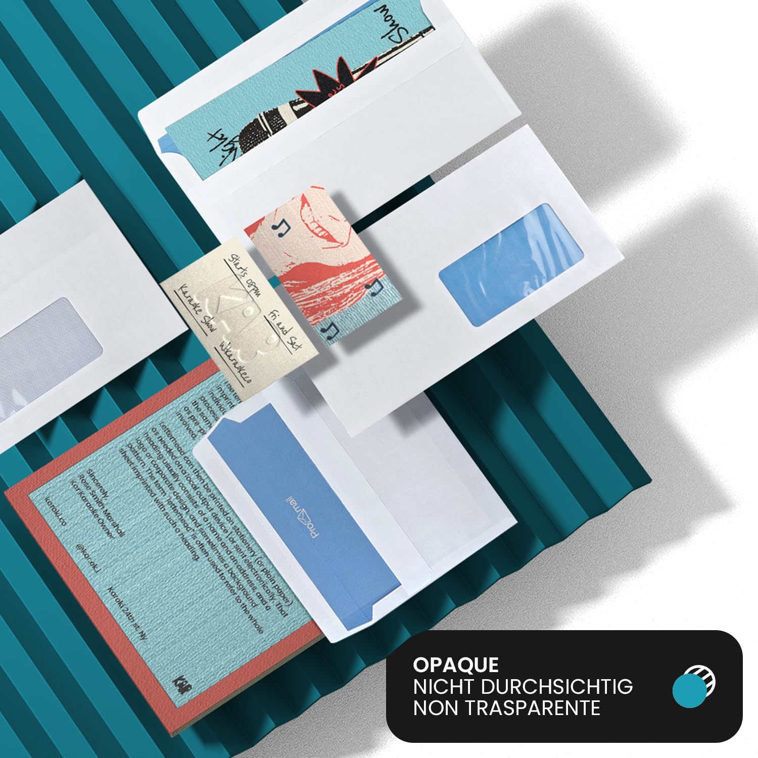 Netuno 100 blanco DL 110 x 220 mm 80 g sobres papel solapa recta ventana derecha cierre autoadhesivo interior azul para cartas facturas ofertas y folletos