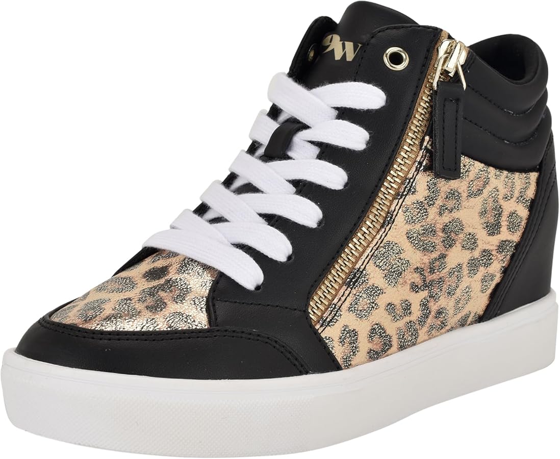 Amazon.com | Nine West Women's Tons Wedge Sneaker, Gold Shimmer