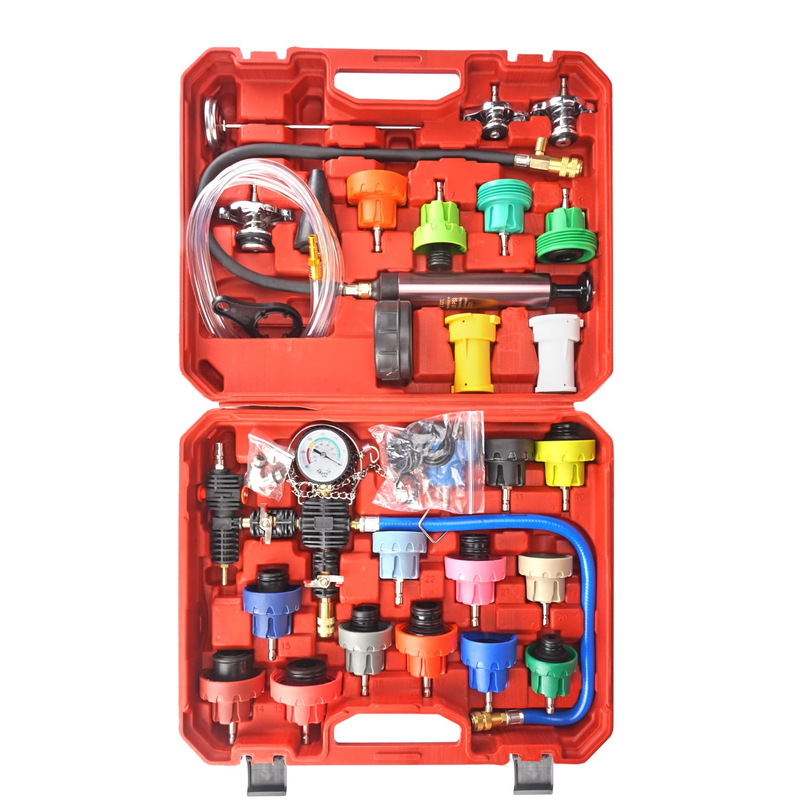 31PCS Coolant Vacuum Refill Kit with 23 Radiator Adapters, Coolant Pressure Tester &amp; Radiator Cooling System Vacuum Purge Tool