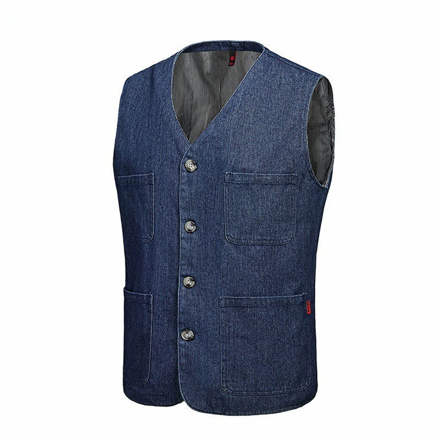 Chaleco Hombre Primavera Y Otoño Chaleco Vaquero Exterior Chaleco Casual Sin Mangas Chaleco Multibolsillos Chaleco Práctico Multifuncional