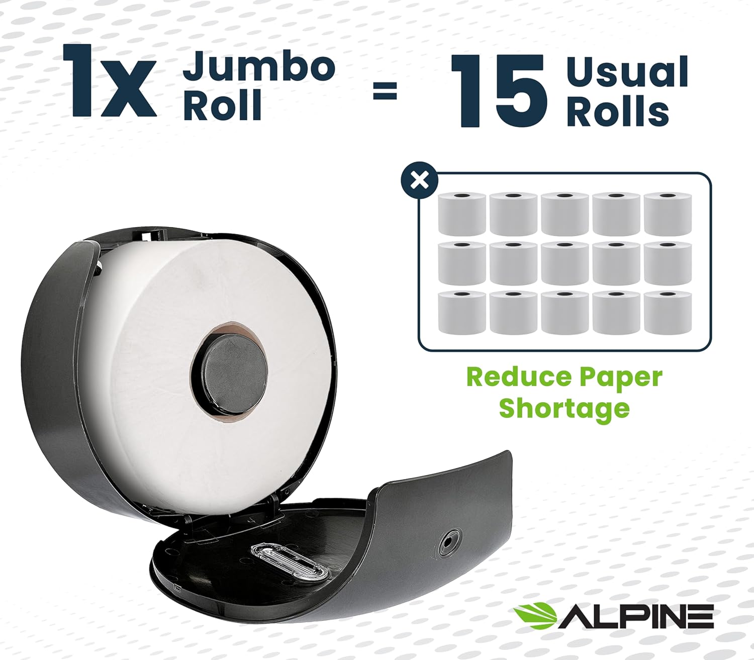 Alpine Commercial Toilet Paper Dispenser - Jumbo Toilet Paper Dispenser, Commercial Toilet Paper Holder Wall Mount, Industrial Toilet Paper Holder with Key (Gray)